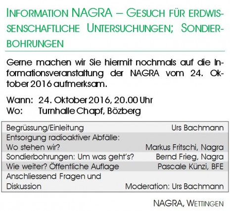 Zur Erinnerung: Infoveranstaltung NAGRA 24.10.2016 (1/1)